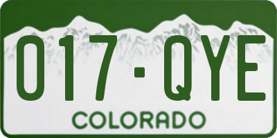 CO license plate 017QYE