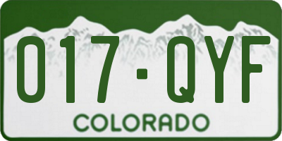 CO license plate 017QYF