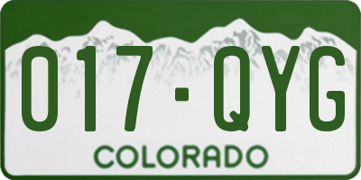 CO license plate 017QYG