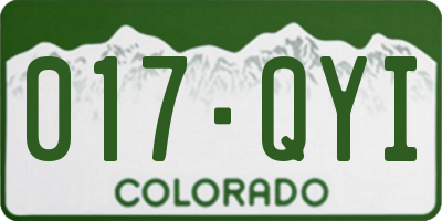 CO license plate 017QYI