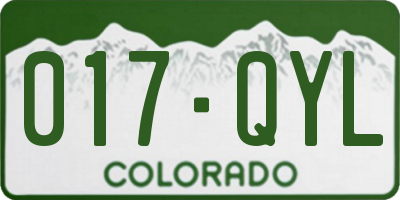 CO license plate 017QYL