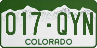 CO license plate 017QYN