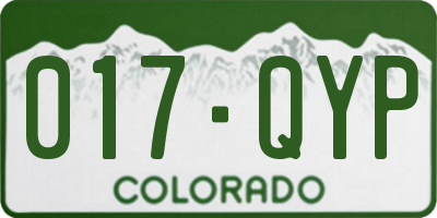 CO license plate 017QYP