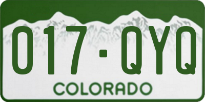 CO license plate 017QYQ