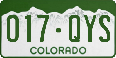 CO license plate 017QYS