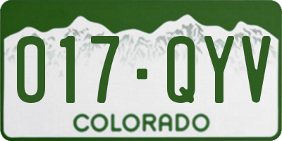 CO license plate 017QYV