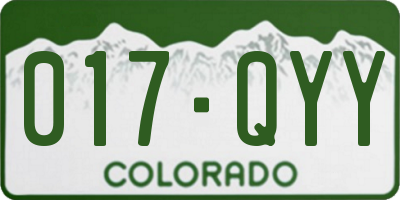 CO license plate 017QYY