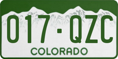 CO license plate 017QZC