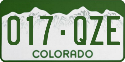 CO license plate 017QZE