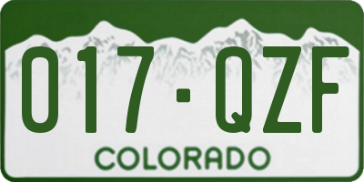 CO license plate 017QZF
