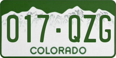 CO license plate 017QZG