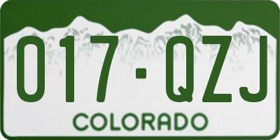 CO license plate 017QZJ