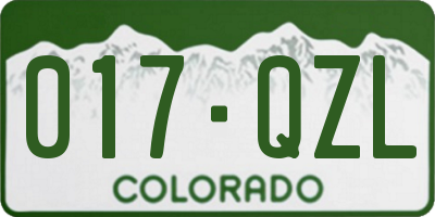 CO license plate 017QZL