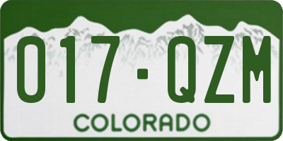 CO license plate 017QZM