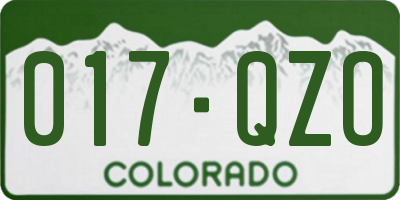 CO license plate 017QZO