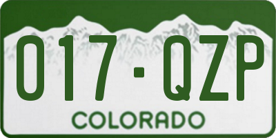 CO license plate 017QZP