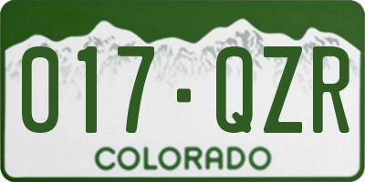 CO license plate 017QZR