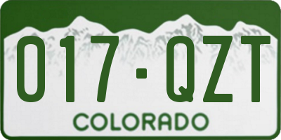 CO license plate 017QZT