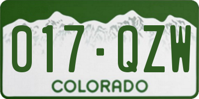 CO license plate 017QZW