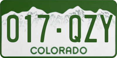 CO license plate 017QZY