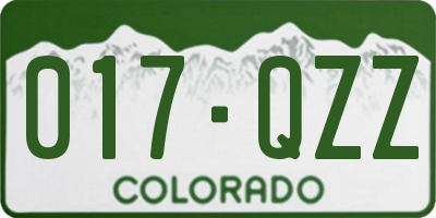 CO license plate 017QZZ