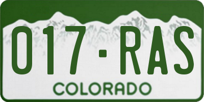 CO license plate 017RAS