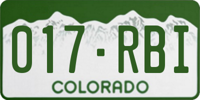 CO license plate 017RBI