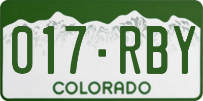 CO license plate 017RBY