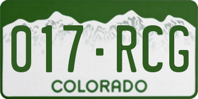 CO license plate 017RCG