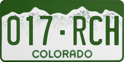 CO license plate 017RCH