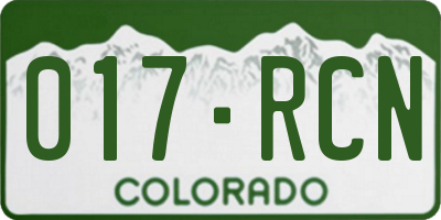 CO license plate 017RCN