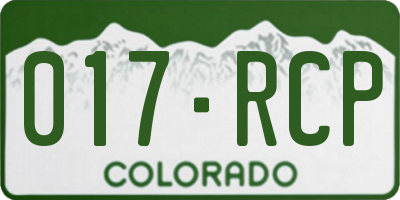 CO license plate 017RCP