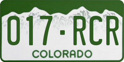 CO license plate 017RCR
