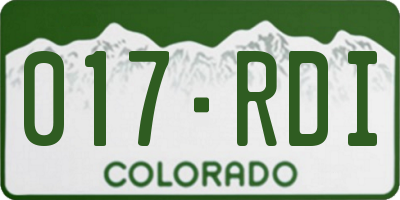 CO license plate 017RDI