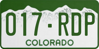 CO license plate 017RDP