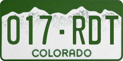 CO license plate 017RDT