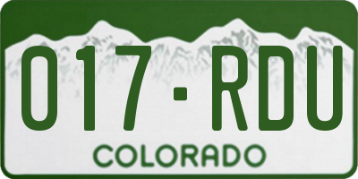 CO license plate 017RDU