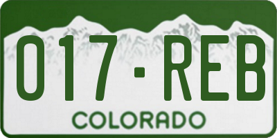 CO license plate 017REB