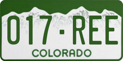 CO license plate 017REE