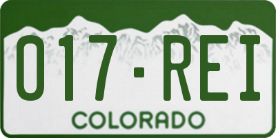 CO license plate 017REI