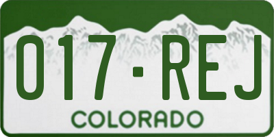 CO license plate 017REJ