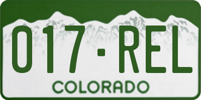 CO license plate 017REL