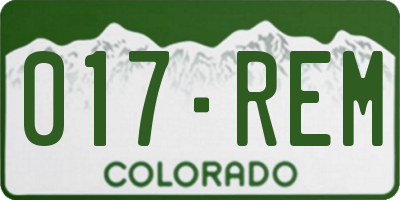 CO license plate 017REM