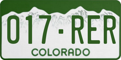 CO license plate 017RER