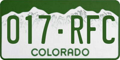 CO license plate 017RFC