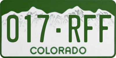 CO license plate 017RFF