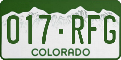CO license plate 017RFG
