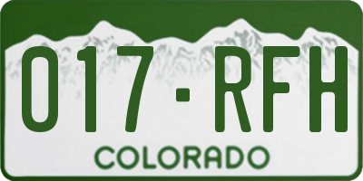 CO license plate 017RFH