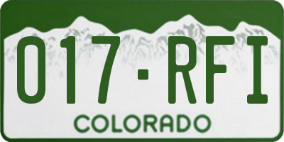CO license plate 017RFI
