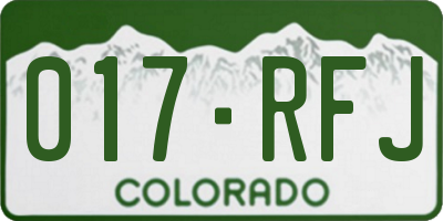CO license plate 017RFJ